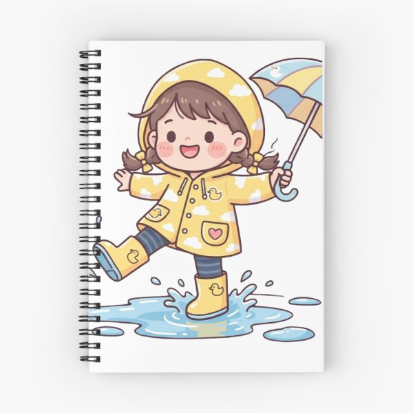 Item preview, Cute Little Girl in Yellow Raincoat Splashing in Rain Puddle | Kawaii Cartoon Sticker | Adorable Rainy Day Illustration designed and sold by ethnicdigital.