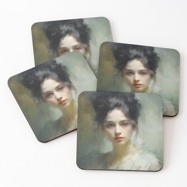 Item preview, Impressionist Portrait of a Young Brunette Woman designed and sold by AniDragonfly.