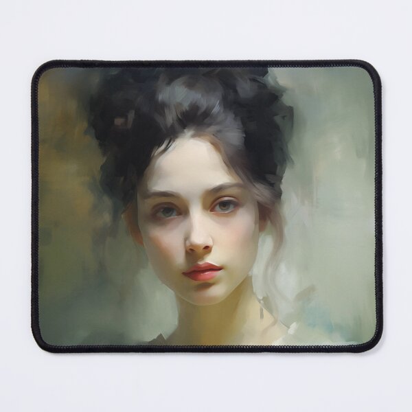 Item preview, Impressionist Portrait of a Young Brunette Woman designed and sold by AniDragonfly.