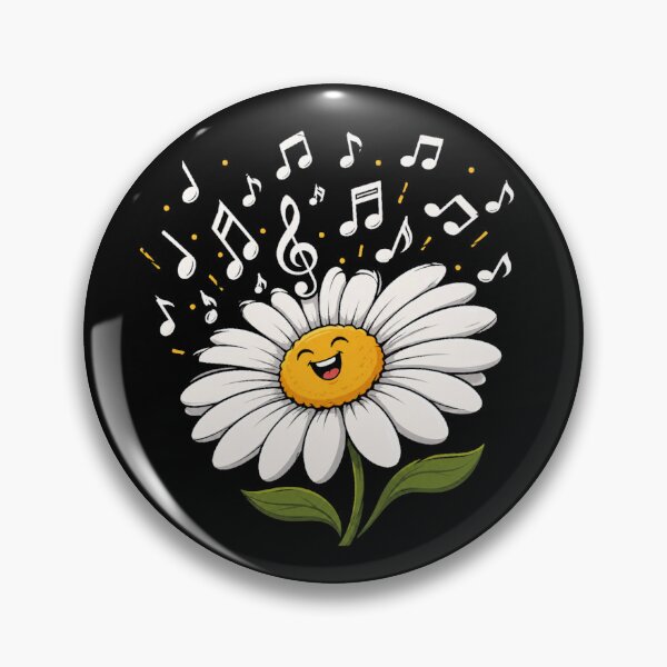Item preview, Happy Musical Daisy Flower Cartoon Music Lover  designed and sold by Moizento.