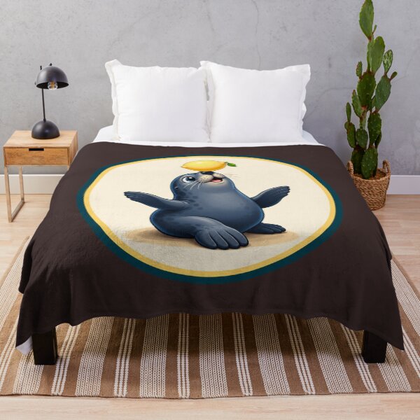 Item preview, Funny Seal Balancing a Lemon designed and sold by Taha shop⭐⭐⭐⭐⭐.