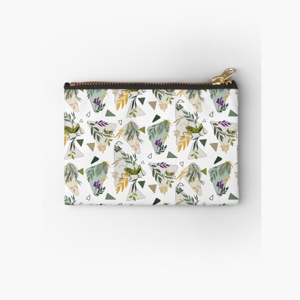 Artikelvorschau, Botanisches Dreiecksmuster mit Heuschrecke – Naturdesign entworfen und verkauft von Vibria Pattern Studio.