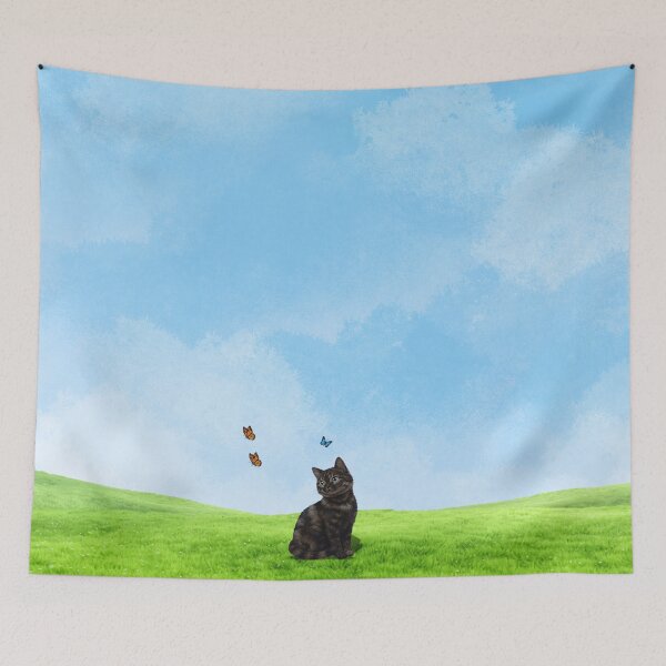 Item preview, Cat in a summer meadow designed and sold by Zestypickles.