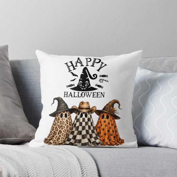 Item preview, Cute Halloween Ghost Trio with Witch Hats designed and sold by سله أرت.
