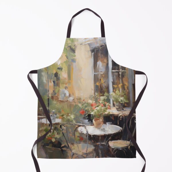 Item preview, Impressionist Outdoor Cafe Terrace with Flowers designed and sold by AniDragonfly.