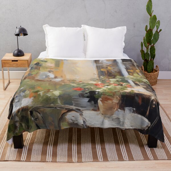 Item preview, Impressionist Outdoor Cafe Terrace with Flowers designed and sold by AniDragonfly.