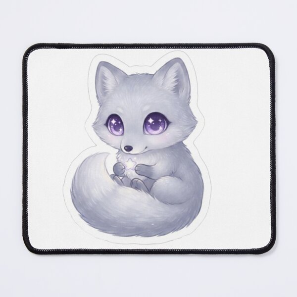 Item preview, Sparkly Silver Fox Kawaii Sticker designed and sold by M.Store.