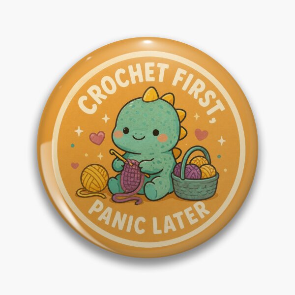 Item preview, Crochet First, Panic Later – Cute Crochet Dinosaur designed and sold by Lavoretty.
