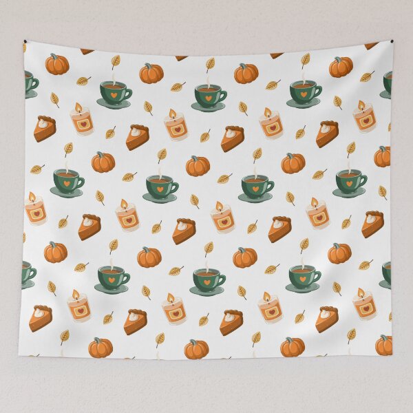Item preview, Cozy Autumn Tea and Pie Pattern designed and sold by EvLip-Artist.