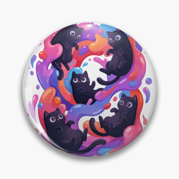 Item preview, Vibrant Slime Black Cats - Colorful Paint Splash Art designed and sold by Kawaii-n-Spice.