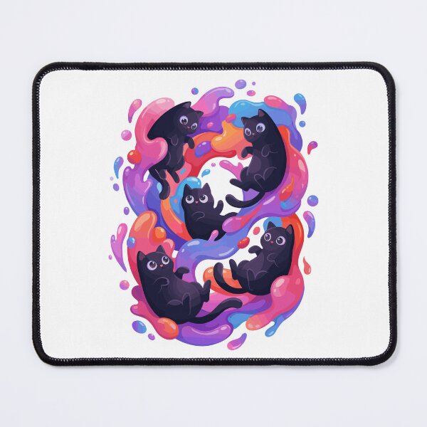 Item preview, Vibrant Slime Black Cats - Colorful Paint Splash Art designed and sold by Kawaii-n-Spice.