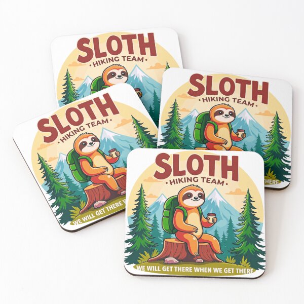 Item preview, Sloth Hiking Team – Funny Sloth in the Mountains with Coffee designed and sold by GabeMountainArt.