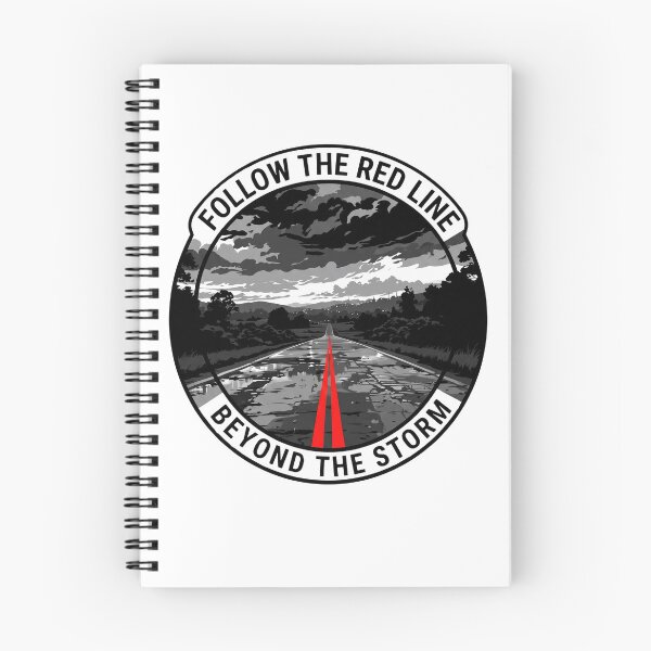 Item preview, Dark Stormy Road Red Line Art Print designed and sold by MarCinu Art.