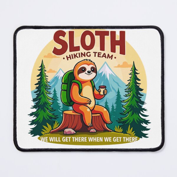 Item preview, Sloth Hiking Team – Funny Sloth in the Mountains with Coffee designed and sold by GabeMountainArt.