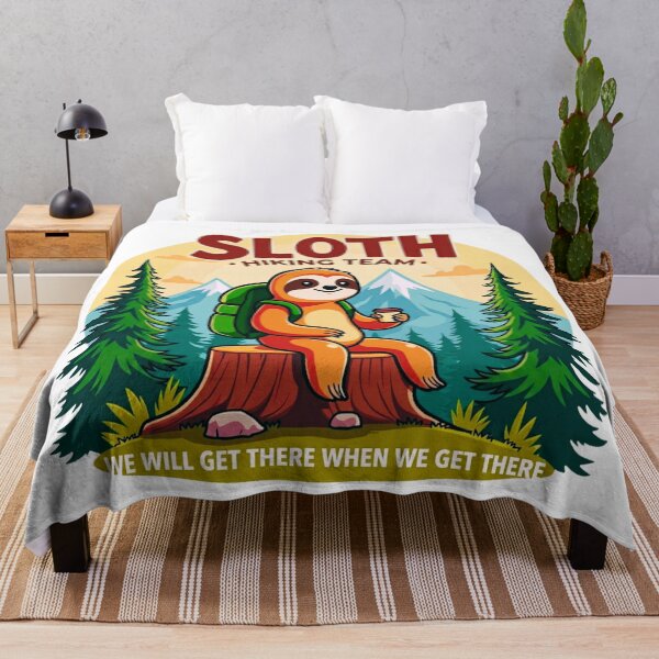 Item preview, Sloth Hiking Team – Funny Sloth in the Mountains with Coffee designed and sold by GabeMountainArt.