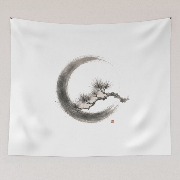 Item preview, Pine Shadow Circle – Japanese Zen Pine Enso Design designed and sold by OblivionRise.