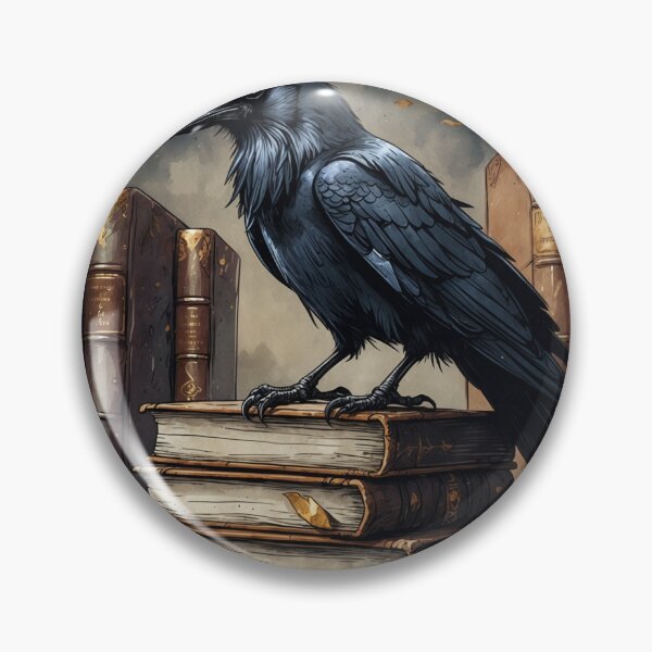 Item preview, Raven On Books - Dark Academia Library Aesthetic Art designed and sold by NeuralAuraArts.