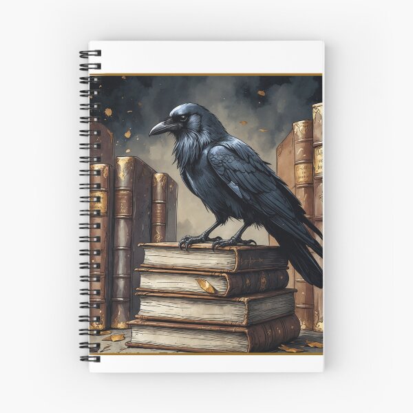 Item preview, Raven On Books - Dark Academia Library Aesthetic Art designed and sold by NeuralAuraArts.