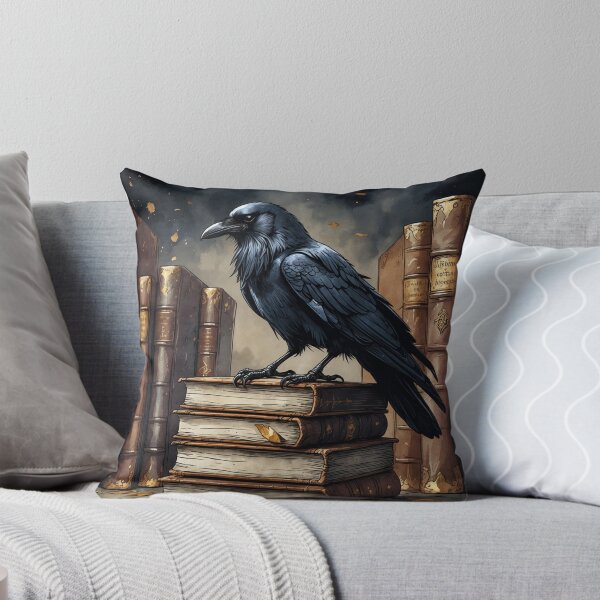 Item preview, Raven On Books - Dark Academia Library Aesthetic Art designed and sold by NeuralAuraArts.