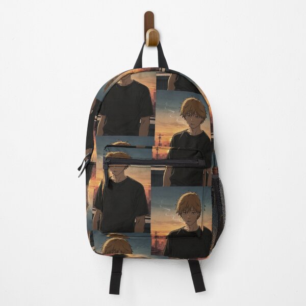 Item preview, Art - Stylized Japanese Young Man, Contemplative Silhouette at Sunset designed and sold by AnimeShin.