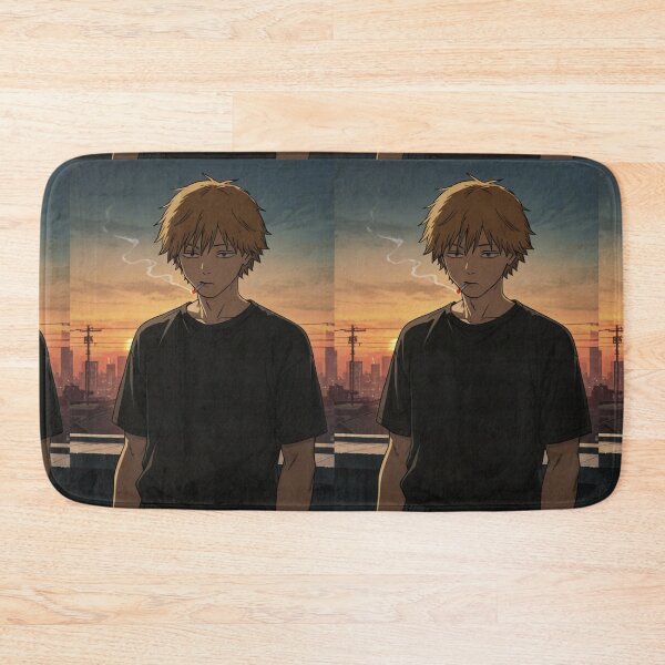 Item preview, Art - Stylized Japanese Young Man, Contemplative Silhouette at Sunset designed and sold by AnimeShin.