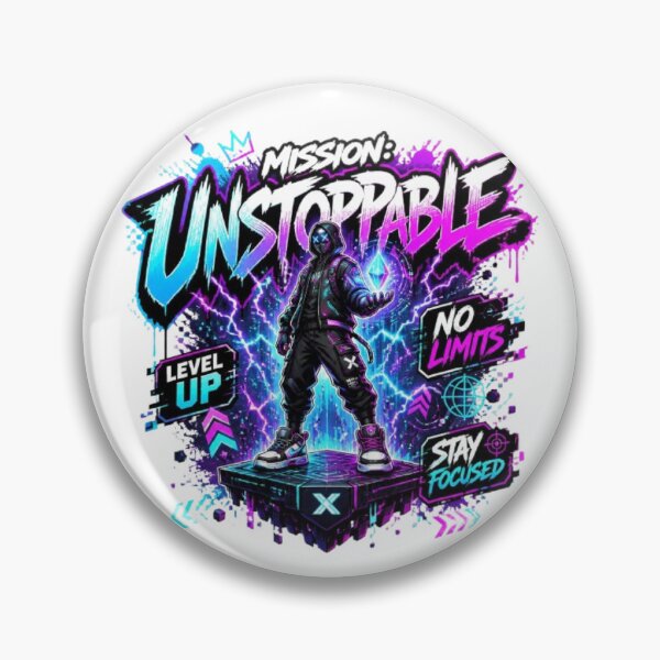 Item preview, Mission Unstoppable | Gamer Motivation Graphic Sticker & Apparel designed and sold by Stylestickers55.