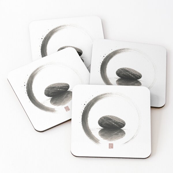 Item preview, Water Mirror Stone Seal – Japanese Zen Reflection Design designed and sold by OblivionRise.
