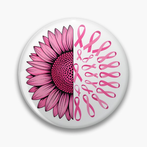 Item preview, Pink Sunflower Awareness Ribbon Half Floral Art designed and sold by DariaOltes.
