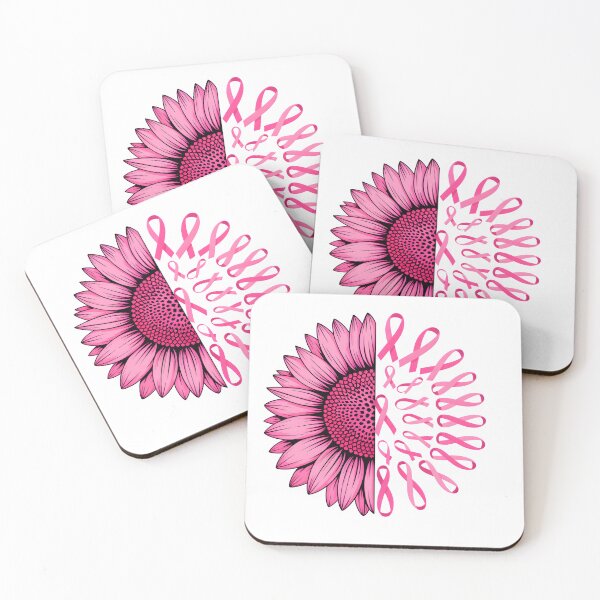 Item preview, Pink Sunflower Awareness Ribbon Half Floral Art designed and sold by DariaOltes.