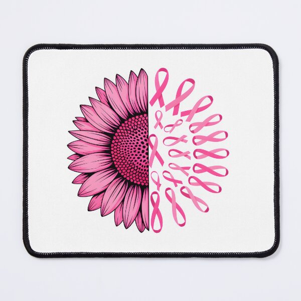 Item preview, Pink Sunflower Awareness Ribbon Half Floral Art designed and sold by DariaOltes.