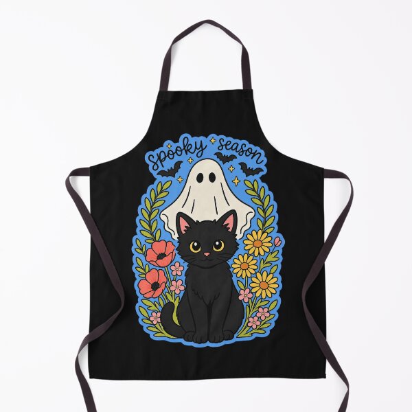 Item preview, Cute Ghost and Black Cat Spooky Season Whimsical Floral Halloween Art designed and sold by anabellstar design co.