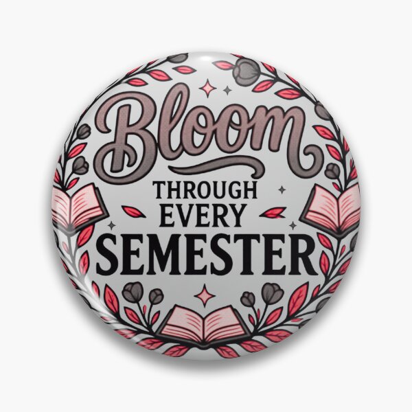 Item preview, Bloom Through Every Semester Academic Charcoal & Coquette Pink designed and sold by TrinovaCreates.