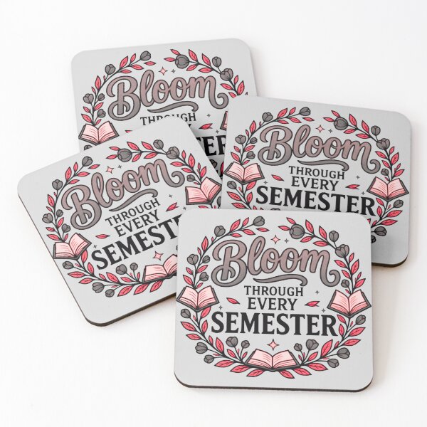 Item preview, Bloom Through Every Semester Academic Charcoal & Coquette Pink designed and sold by TrinovaCreates.