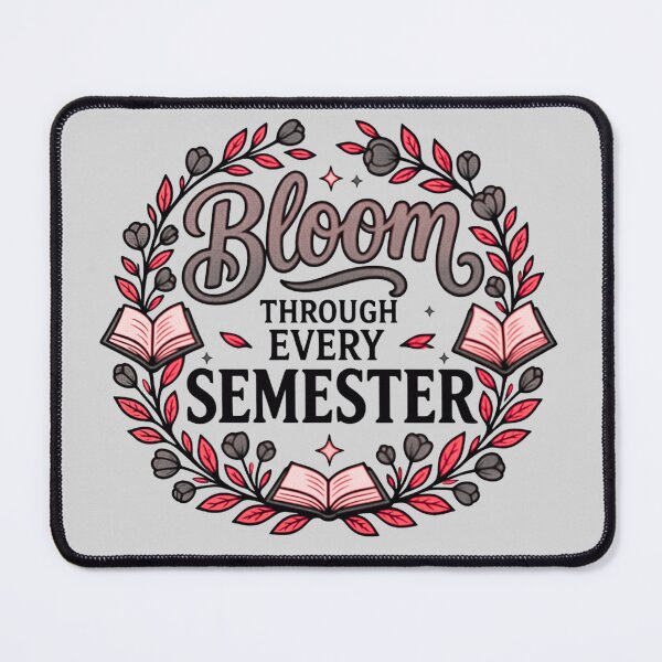Item preview, Bloom Through Every Semester Academic Charcoal & Coquette Pink designed and sold by TrinovaCreates.