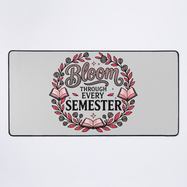 Item preview, Bloom Through Every Semester Academic Charcoal & Coquette Pink designed and sold by TrinovaCreates.