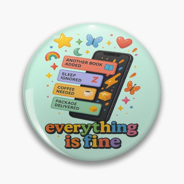 Item preview, Everything Is Fine Funny Book Lover Phone Notification Design designed and sold by BookedAndDesign.