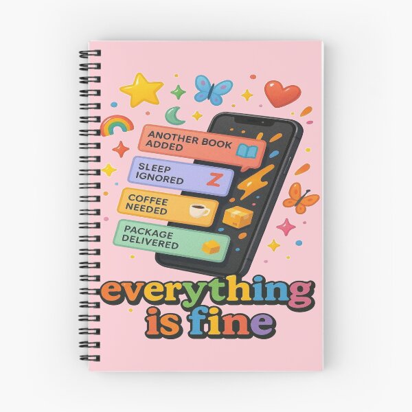 Item preview, Everything Is Fine Funny Book Lover Phone Notification Design designed and sold by BookedAndDesign.