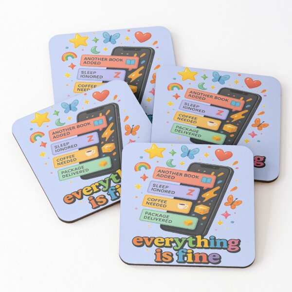 Item preview, Everything Is Fine Funny Book Lover Phone Notification Design designed and sold by BookedAndDesign.