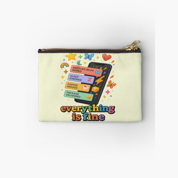 Item preview, Everything Is Fine Funny Book Lover Phone Notification Design designed and sold by BookedAndDesign.