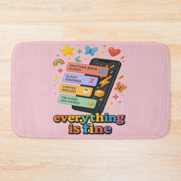 Item preview, Everything Is Fine Funny Book Lover Phone Notification Design designed and sold by BookedAndDesign.