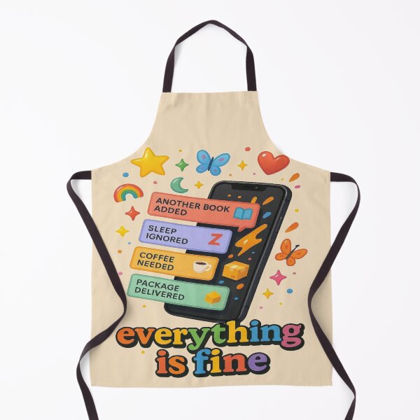 Item preview, Everything Is Fine Funny Book Lover Phone Notification Design designed and sold by BookedAndDesign.