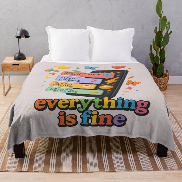 Item preview, Everything Is Fine Funny Book Lover Phone Notification Design designed and sold by BookedAndDesign.