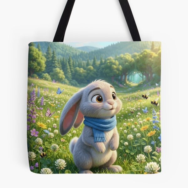Item preview, Cute Bunny Adventure | Kawaii Rabbit Illustration | Whimsical Animal Art for Hoodies, Stickers, Bags & Gifts designed and sold by ViniSArunStudio.