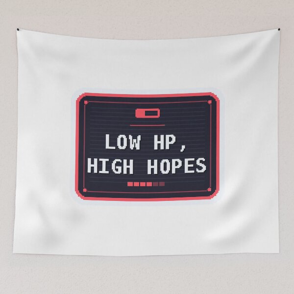 Item preview, Low HP High Hopes — Funny Gamer Health Bar Sticker designed and sold by One More Run.