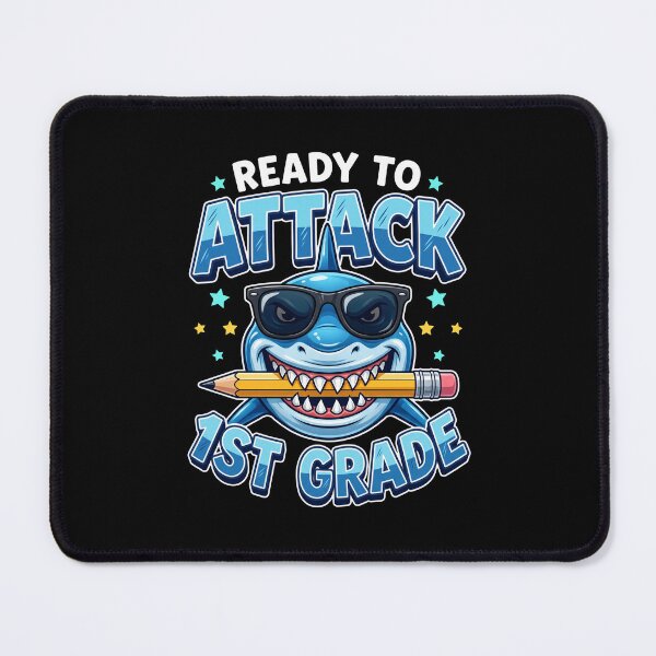 Item preview, Ready To Attack 1st Grade Funny Shark Back To School designed and sold by IsDesignHub.