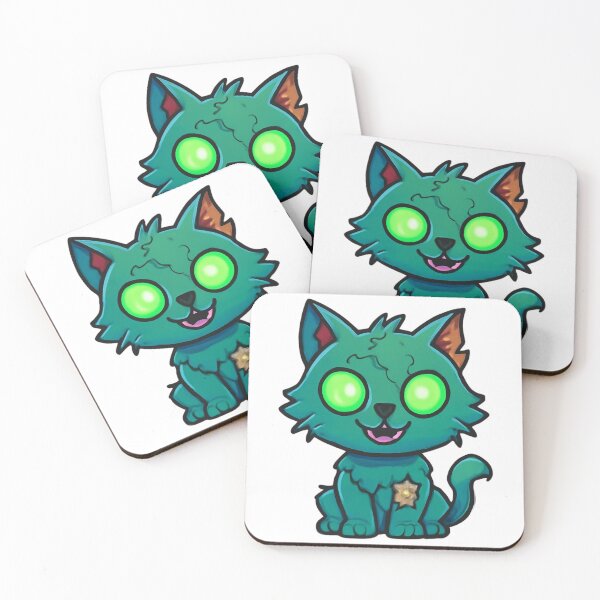 Item preview, Cute Zombie Cat Glowing Eyes Chibi Undead Kitten designed and sold by EHdesignShop.