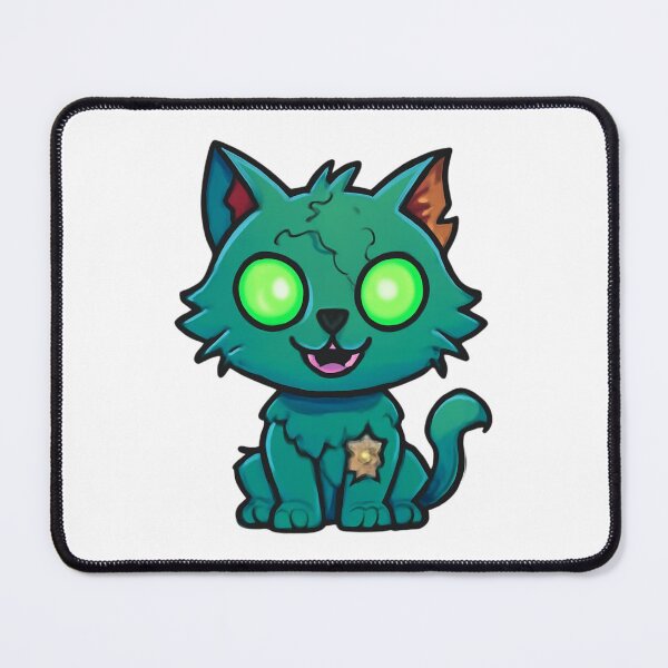 Item preview, Cute Zombie Cat Glowing Eyes Chibi Undead Kitten designed and sold by EHdesignShop.