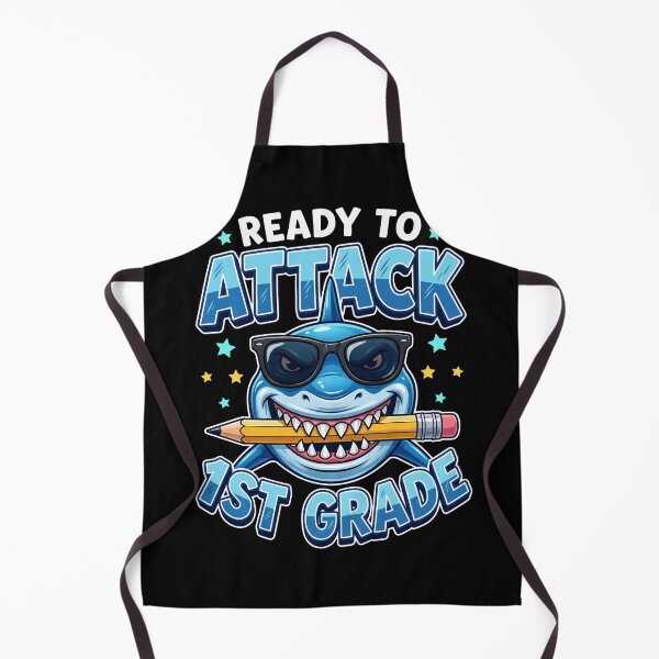 Item preview, Ready To Attack 1st Grade Funny Shark Back To School designed and sold by IsDesignHub.