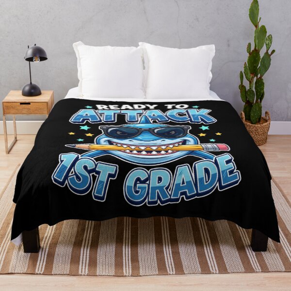 Item preview, Ready To Attack 1st Grade Funny Shark Back To School designed and sold by IsDesignHub.