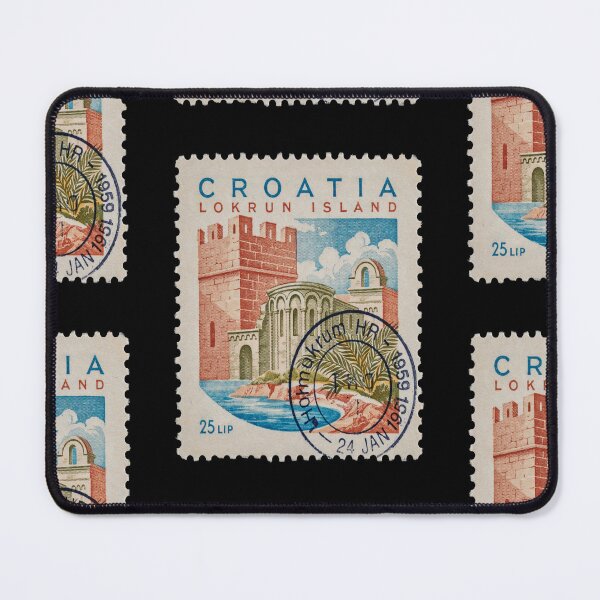 Item preview, Lokrum Island Croatia Adriatic Postage Stamp Sticker designed and sold by stickercuffs.